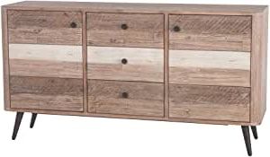 Amazon – 64 Inch Acacia Wood Sideboard Multi Color Mid Inside Most Current Claire 70" Wide Acacia Wood Sideboards (View 26 of 30)