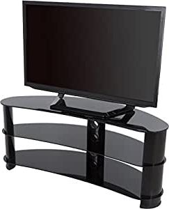 Avf Curved Glass Tv Stand For Up To 60 Inch Tvs – Black With Widely Used Skofte Tv Stands For Tvs Up To 60" (View 2 of 30)