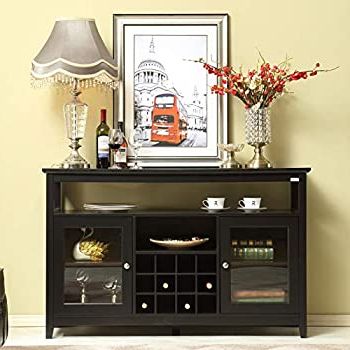 Bartolomeus 51.8" Wide 2 Drawer Buffet Tables Within Most Current Amazon – Mixcept 52" Concise Wooden Sideboard Wine (Photo 5 of 30)