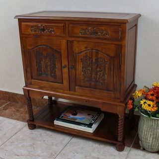 Best And Newest Bartolomeus 51.8" Wide 2 Drawer Buffet Tables Regarding International Caravan Carved Wood Cupboard With 2 Drawers (Photo 6 of 30)