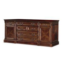 Best And Newest Fugate 48" Wide 4 Drawer Credenzas With Regard To Shop With #virtualvisit // Cobblestone Cherry Computer (View 17 of 30)