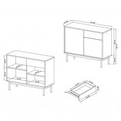 Emmie 84" Wide Sideboards In Most Up To Date Bmf Basic 6 Modern Sideboard 104cm Wide Legs Drawer Doors (View 29 of 30)