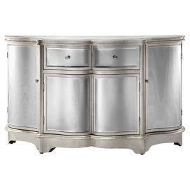 Fashionable Nahant 36" Wide 4 Drawer Sideboards Throughout 4 Door Curve Front Mirrored Sideboard With 2 Top Drawers (View 13 of 30)