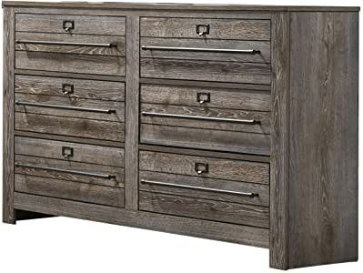 Frida 71" Wide 2 Drawer Sideboards For Trendy Amazon: Benjara 6 Drawer Dresser With Metal Pulls And (View 26 of 30)