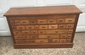 Latest Daisi 50" Wide 2 Drawer Sideboards Pertaining To Multi Drawer Antique Oak Store Parts Cabinet 45 In (View 8 of 30)