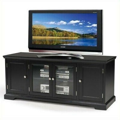 Leick Riley Holliday Hardwood 60" Tv Stand In Black Within Newest Khia Tv Stands For Tvs Up To 60" (View 14 of 30)