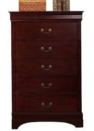 Louis Philipe Sleigh Chest Of Drawers Cherry – Bargain Box With Regard To Current Kaysville 31.5" Wide Drawer Servers (Photo 9 of 30)