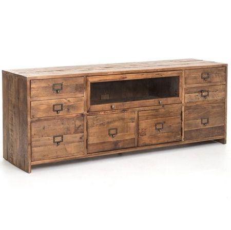 Media Console, Wood Intended For Most Current Fessler 47.24" Wide 3 Drawer Sideboards (Photo 3 of 30)