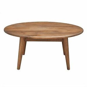 Metro 90cm Solid Mango Wood Round Coffee Table Light Oak Pertaining To Favorite Zinaida 59" Wide Mango Wood Buffet Tables (View 21 of 30)