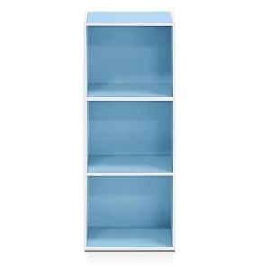 Most Recent Nazarene 40" H X 52" W Standard Bookcase Intended For Furinno White And Light Blue 5 Tier Reversible Color Open (View 22 of 30)