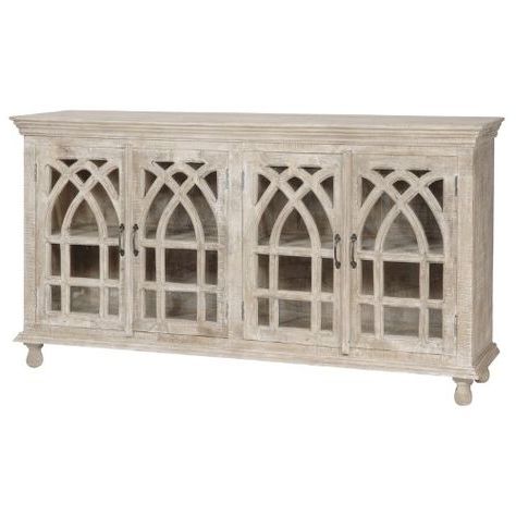 Popular Bengal Manor Light Mango Wood Cathedral Design Tall 4 Door Pertaining To Northwood 72" Wide Mango Wood Buffet Tables (View 22 of 30)