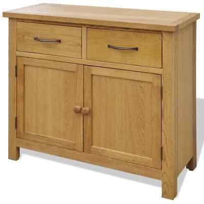 Preferred 29.5" Wide 2 Drawer Wood Sideboards Regarding Vidaxl Solid Oak Wood Sideboard Storage Cabinet Cupboard 2 (Photo 3 of 30)