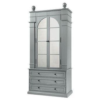 Preferred French Panel Grey 4 Door Sideboard And Open Hutch With Regard To Revere  (View 9 of 30)