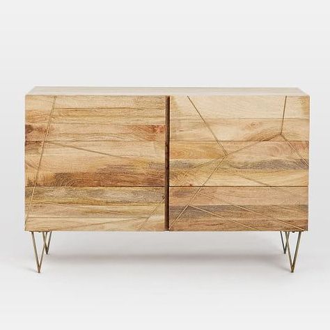 Roar & Rabbit™ Brass Geo Inlay 6 Drawer Dresser – Raw Within Well Known Beckenham 73" Wide Mango Wood Buffet Tables (View 16 of 30)
