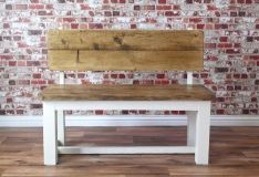 Rustic Farmhouse Pine Pew Bench Made From Reclaimed Wood In Popular Wales Storage Sideboards (View 19 of 30)
