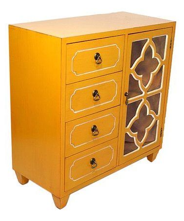 Searsport 48" Wide 4 Drawer Buffet Tables Intended For Newest This Orange Frasera Quatrefoil Glass Backed Sideboard Is (View 21 of 30)