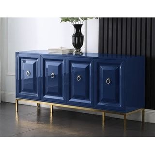 Shop Best Master Furniture White Lacquer 4 Door Sideboard Intended For Well Known Neuhaus  (View 7 of 30)