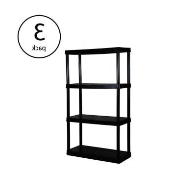 Solid – 4 Tiers – Plastic – Shelving – Storage For Famous Nazarene 40" H X 52" W Standard Bookcase (View 13 of 30)