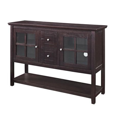 Widely Used Pardeesville 55" Wide Buffet Tables For We Furniture Walker Edison Espresso Wood Console Table (View 2 of 30)