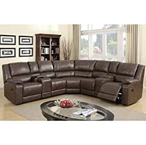 2017 Amazon: 3 Pc Franklin Collection Two Tone Brown Bonded With 3pc Bonded Leather Upholstered Wooden Sectional Sofas Brown (Photo 8 of 10)