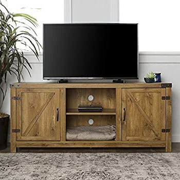 2017 Farmhouse Sliding Barn Door Tv Stands For 70 Inch Flat Screen With Regard To Amazon: Crossmill Weathered Collection Tv Stand For (View 10 of 10)