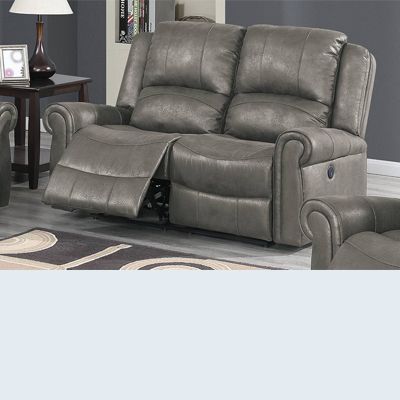 2017 Faux Leather Power Recliner Loveseat – Paradise Furniture Pertaining To Nolan Leather Power Reclining Sofas (Photo 5 of 10)
