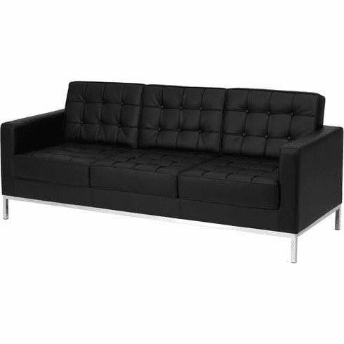 2017 Hercules Lacey Contemporary Black Leather Sofa With In Wynne Contemporary Sectional Sofas Black (View 8 of 10)