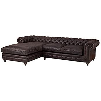 2018 2pc Maddox Right Arm Facing Sectional Sofas With Chaise Brown Throughout Amazon: Vintage Leather Sectional Roll Back Chaise (Photo 2 of 10)