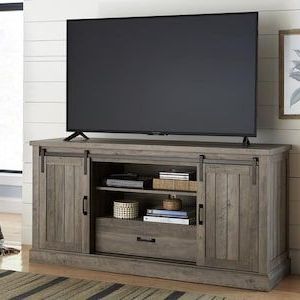 2018 Homenations Washed Grey Tv Stand (accommodates Tvs Up To Throughout Delphi Grey Tv Stands (View 5 of 10)