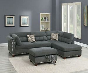 2018 Modern Simple Reversible 3pcs Sectional Sofa Velvet Fabric With Regard To Clifton Reversible Sectional Sofas With Pillows (View 8 of 10)