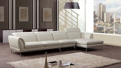 3pc Miles Leather Sectional Sofas With Chaise Throughout Recent 3 Pc Modern White Italian Top Grain Leather Sectional Sofa (View 5 of 10)