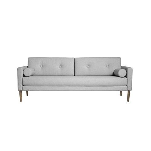 4pc French Seamed Sectional Sofas Velvet Black Inside Most Up To Date Bloomingville Calm Light Grey Sofa In Cotton (View 7 of 10)