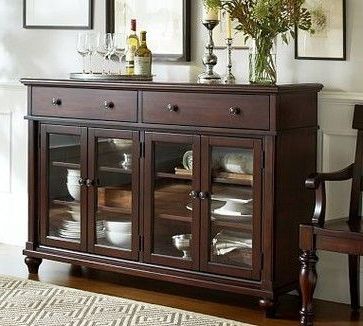 Alden Design Wooden Tv Stands With Storage Cabinet Espresso Pertaining To Popular Lawton Buffet, Dark Cherry Stain – Traditional – Buffets (Photo 10 of 10)