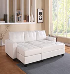 Amazon: Acme Lyssa Sectional Sofa W/ottoman – 51210 Within Preferred Sectional Sofas In White (Photo 1 of 10)