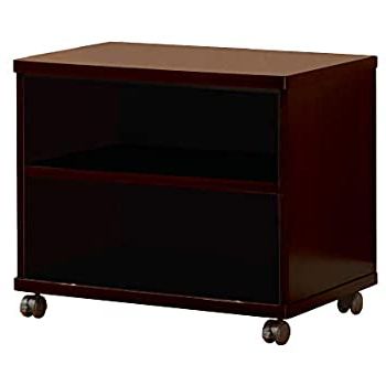Amazon: Benzara Transitional Style Open Shelves, Brown For Current Easyfashion Modern Mobile Tv Stands Rolling Tv Cart For Flat Panel Tvs (View 9 of 10)