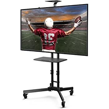 Amazon: Displays2go, Mobile Tv Stand For 37" To 70 With Preferred Rolling Tv Cart Mobile Tv Stands With Lockable Wheels (View 6 of 10)
