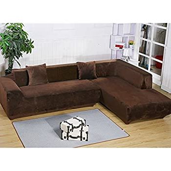 Amazon: Getmorebeauty L Shape Sectional Thick Plush With Regard To Well Known 2pc Luxurious And Plush Corduroy Sectional Sofas Brown (Photo 2 of 10)