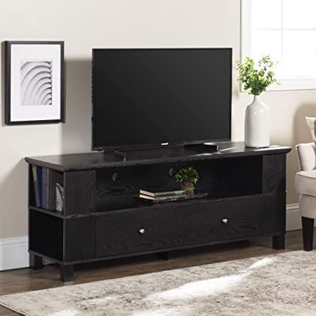 Amazon: Walker Edison Rustic Tv Stand And Living Room Within Famous Walker Edison Wood Tv Media Storage Stands In Black (View 3 of 10)