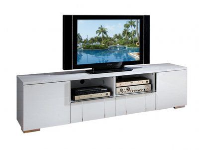 Av291 75 Tv Stand In White High Glosspantek In Most Recently Released Milano White Tv Stands With Led Lights (View 6 of 10)