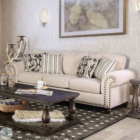 Beige Sofas Regarding Best And Newest Calloway Beige Sofa From Furniture Of America (Photo 8 of 10)