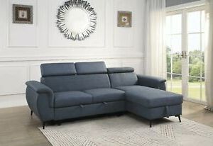 Best And Newest Blue Reversible Storage Sofa Sectional Pullout Bed With Molnar Upholstered Sectional Sofas Blue/gray (View 5 of 10)