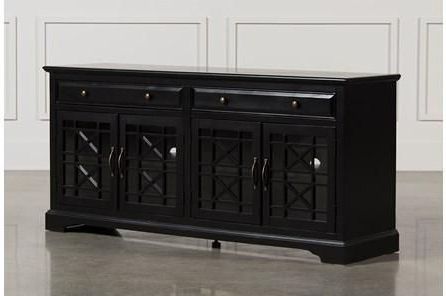 Black Glass Tv Stand Regarding Glass Tv Stands For Tvs Up To 70" (View 8 of 10)
