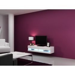 Bmf Vigo New Open Front Led 140cm Small Floating Tv Stand Throughout Well Known Milano White Tv Stands With Led Lights (View 2 of 10)