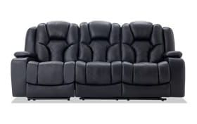 Bobs For Famous Panther Black Leather Dual Power Reclining Sofas (View 2 of 10)