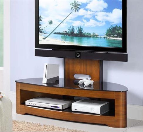 Cantilever Tv Stand – Walnut – Keens Furniture With Regard To Preferred High Glass Modern Entertainment Tv Stands For Living Room Bedroom (View 1 of 10)