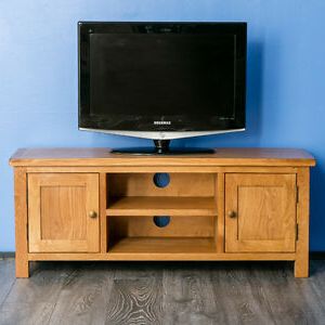 Carbon Extra Wide Tv Unit Stands Inside Best And Newest Surrey Oak Large Tv Unit Stand Rustic Solid Wood Wide (View 7 of 10)