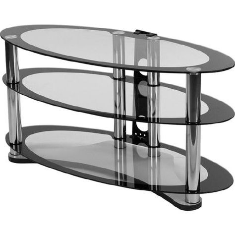 Chromium Tv Stands Within Famous Flash Westchester 39" Tv Stand Two Tone Glass Chrome (View 9 of 10)