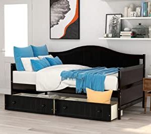 Current Amazon: Harper & Bright Designs Wood Daybed With Intended For Twin Nancy Sectional Sofa Beds With Storage (Photo 1 of 10)