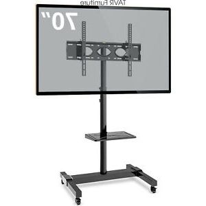 Current Tall Mobile Tv Stand Wheels Height Adjustable For 32 70 Inside Easyfashion Adjustable Rolling Tv Stands For Flat Panel Tvs (Photo 4 of 10)