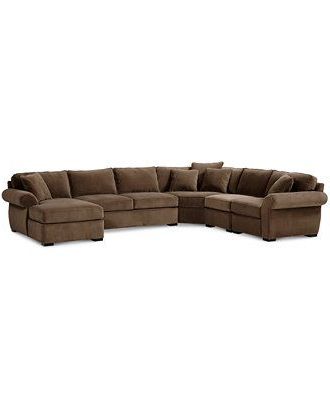 Current Trevor Fabric 5 Piece Chaise Sectional Sofa – Furniture Regarding Trevor Sofas (Photo 10 of 10)